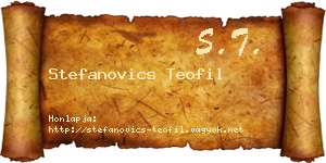 Stefanovics Teofil névjegykártya